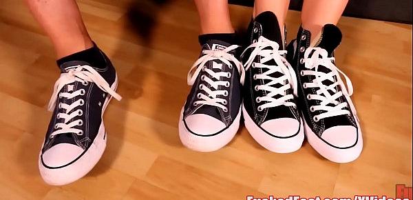  Tall Teen Ivy Secrets Gives First Footjob for FuckedFeet!